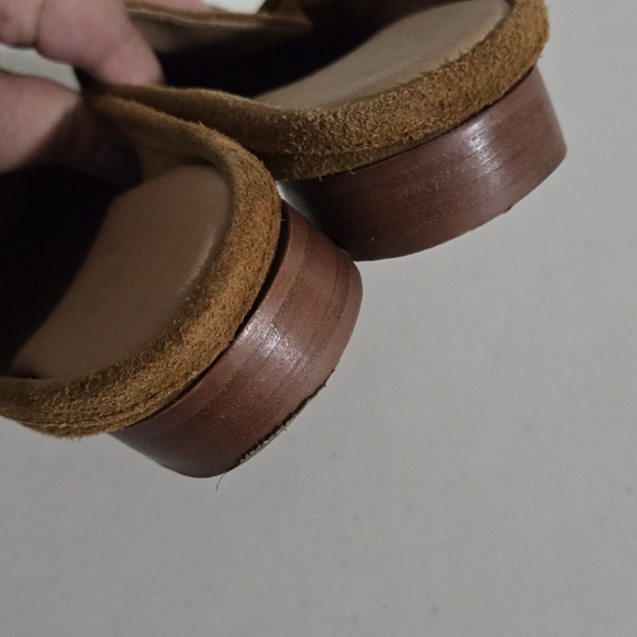 Charleston Shoe Co. Georgia Tan Suede Leather Penny Loafer Mules Size 7 - Picture 7 of 11
